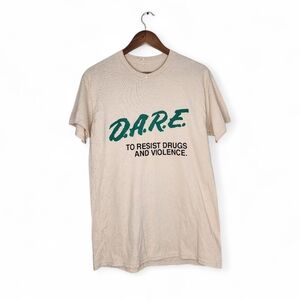 DARE To Resist Violence and Drugs Short Sleeve Tee in Tan Size M
